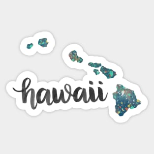 hawaii - calligraphy and abstract state outline Sticker